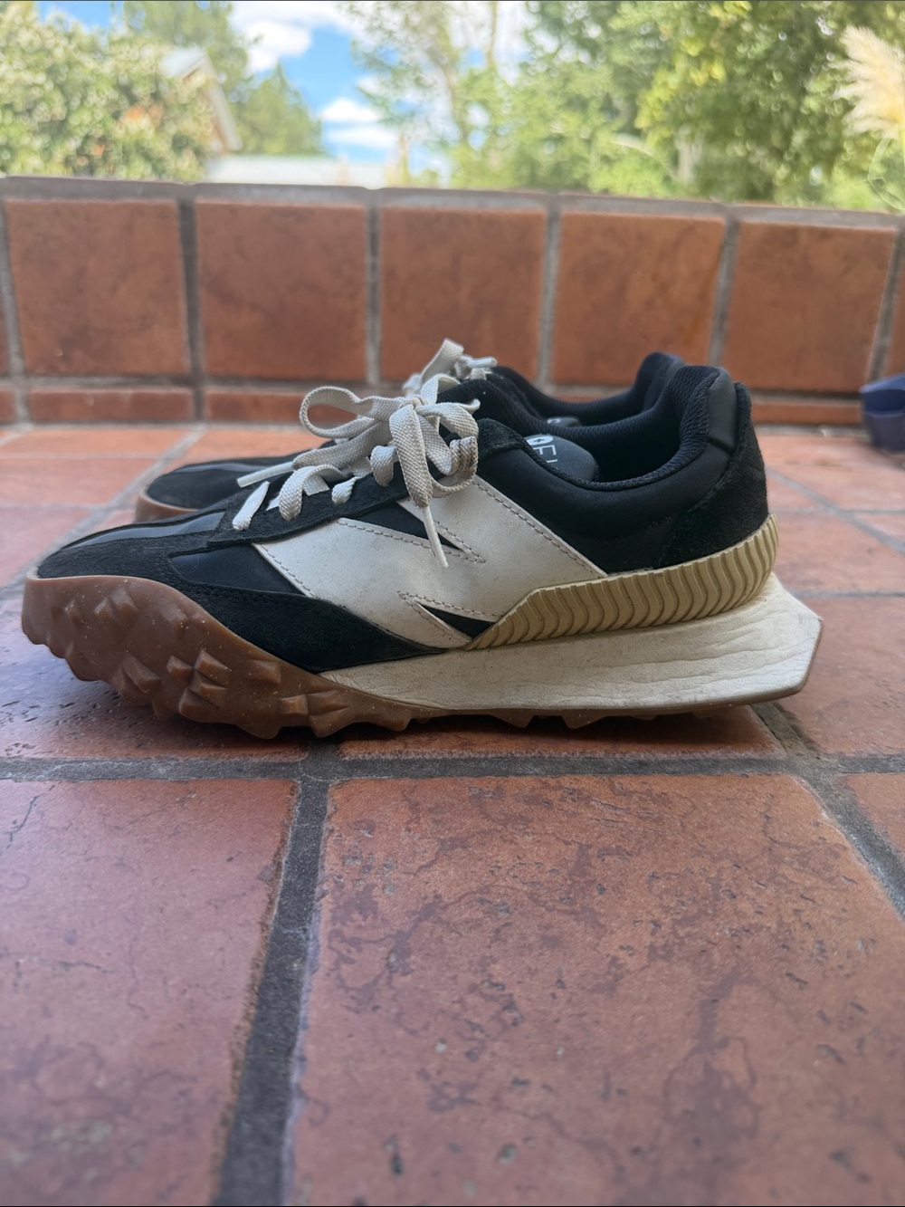 New Balance & Figs Black White and Gum-Trim Women's Sneakers